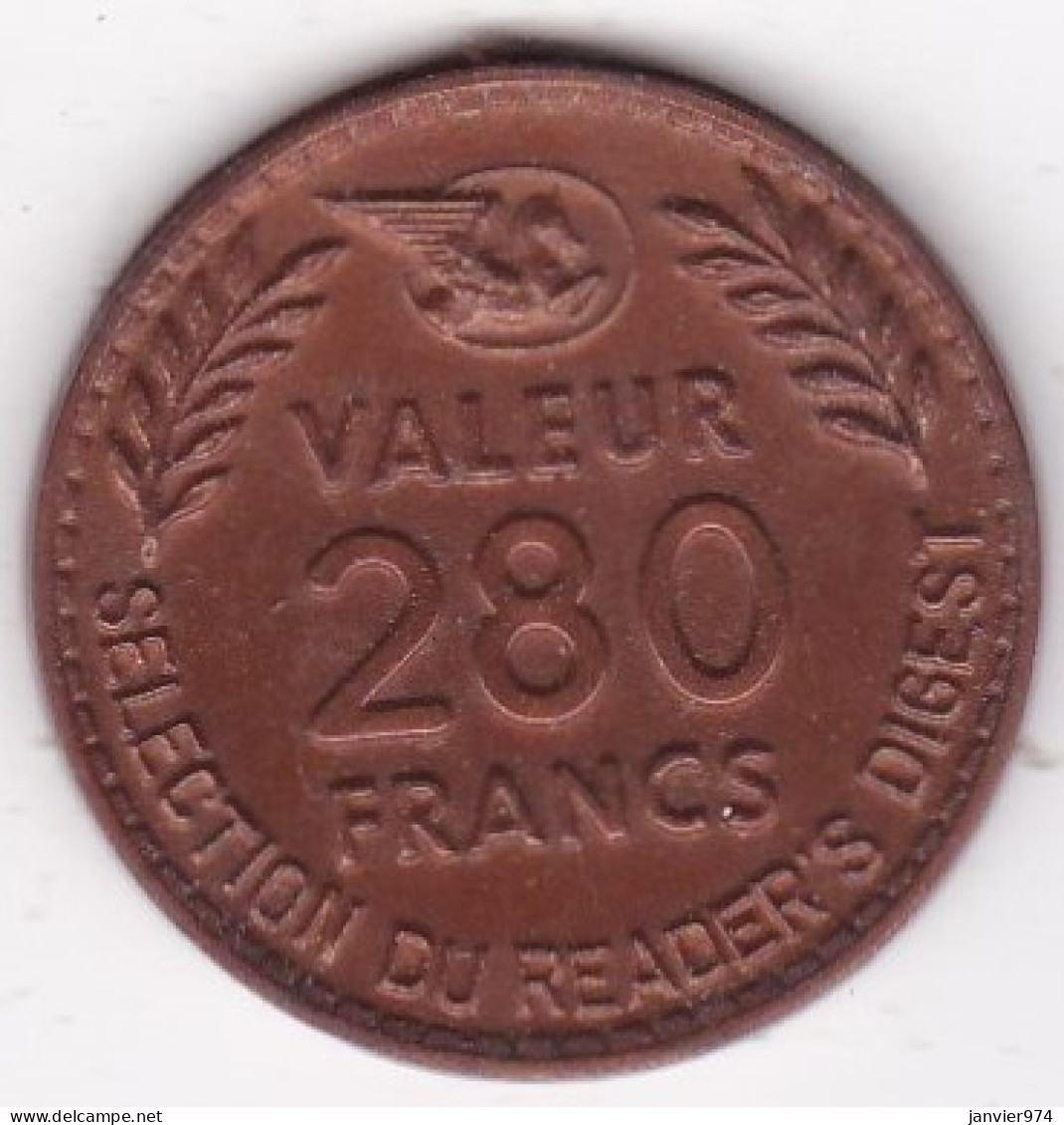 Jeton En Plastique Valeur 280 Francs Selection Du Reader's Digest  - Monedas / De Necesidad