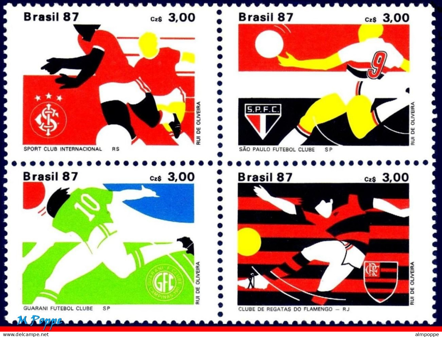 Ref. BR-2112+49A BRAZIL 1988 - 1987, FAMOUS CLUBS,CHAMPIONSHIP, SETS MNH, FOOTBALL SOCCER 8V Sc# 2112+2149A - Clubs Mythiques