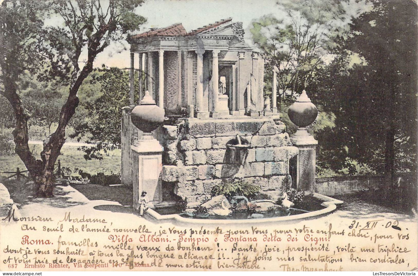 ITALIE - Roma - Villa Albani - Tempio E Fontana Detta Dei Cigni - Carte Postale Ancienne - Otros & Sin Clasificación