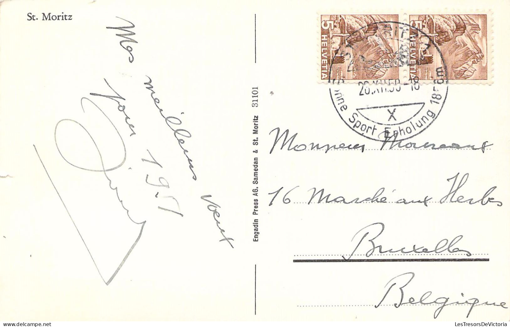 SUISSE - St MORITZ Vue Générale - Carte Postale Ancienne - Sankt Moritz