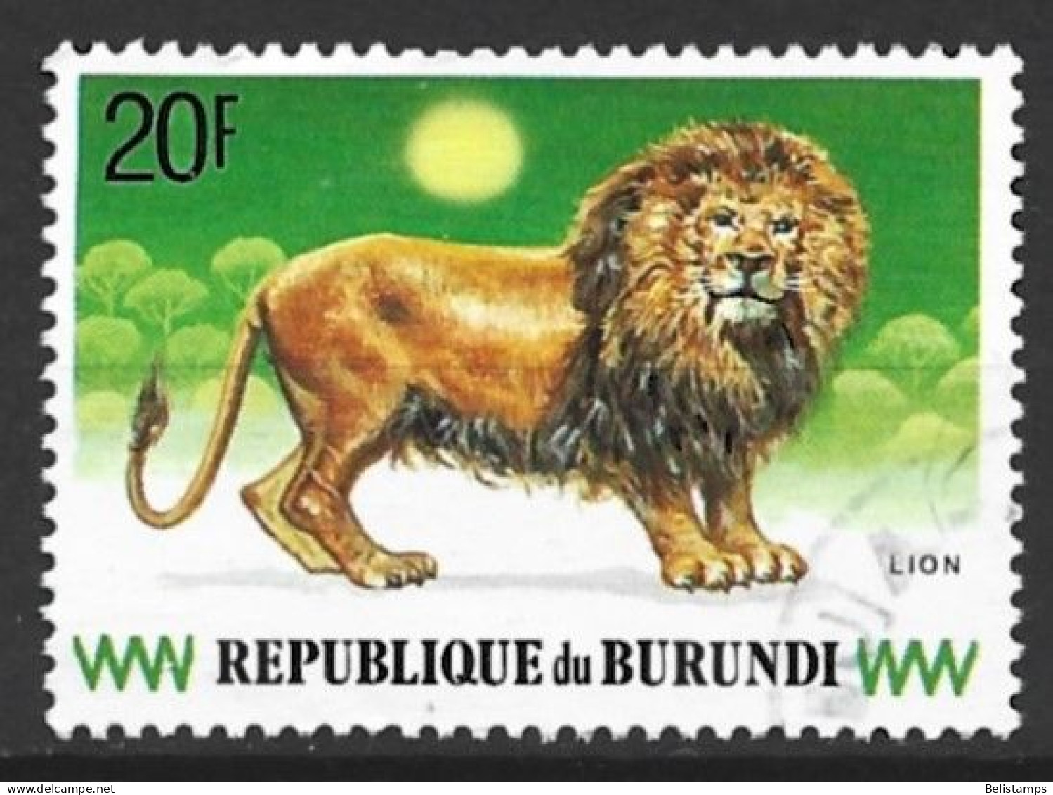 Burundi 1991. Scott #663 (U) Fauna, Lion - Gebraucht