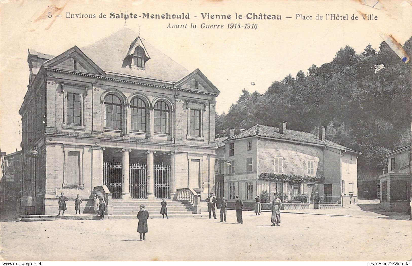 FRANCE - 51 - VIENNE LE CHATEAU - Place De L'Hôtel De Ville Avant La Guerre 1914 1916 - Carte Postale Ancienne - Troyes