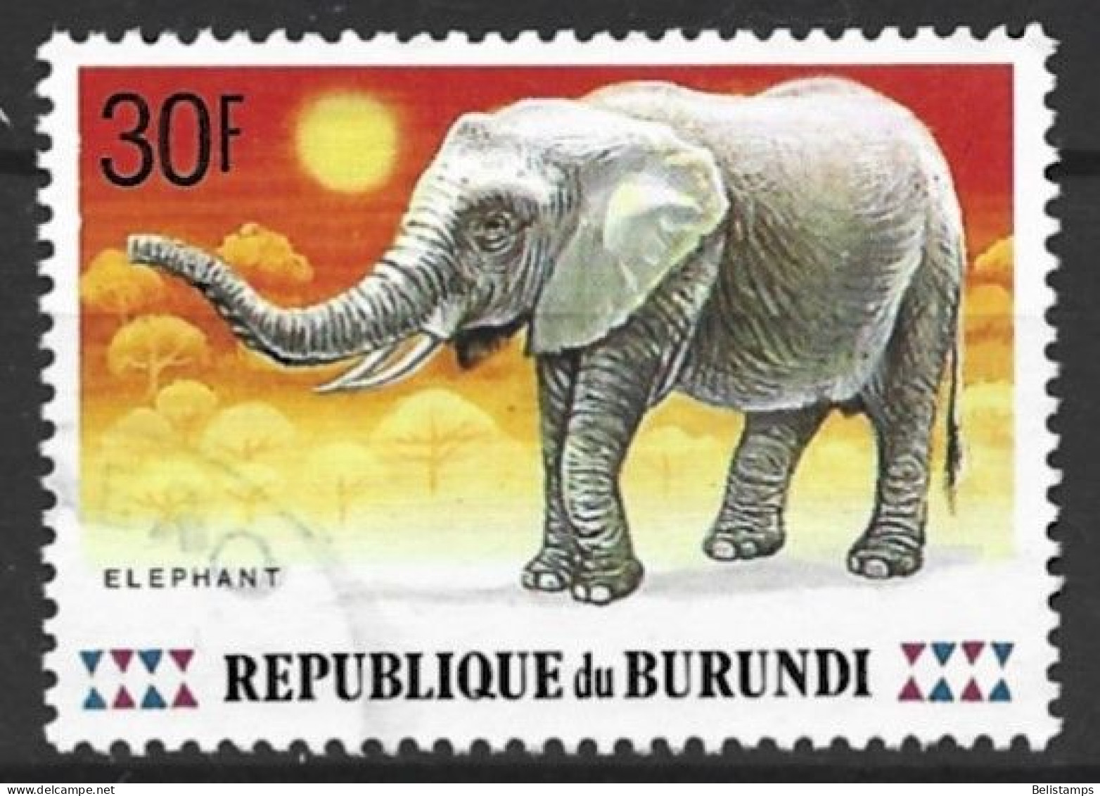 Burundi 1991. Scott #664 (U) Fauna, Elephant - Usati