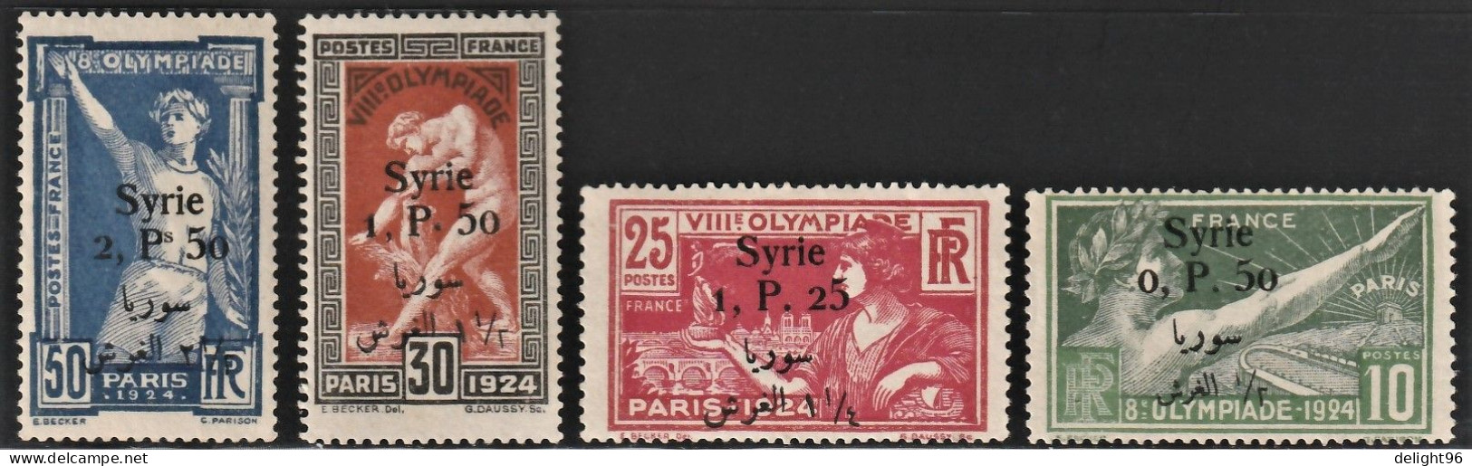 1924 Syria Summer Olympic Games In Paris: French And Arabic Overprints Set (** / MNH / UMM) - Zomer 1924: Parijs