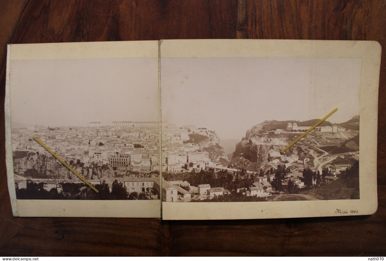 Photo 18/9 Panorama Constantine France Algérie Tirage Albuminé Albumen Print Vintage - Antiche (ante 1900)