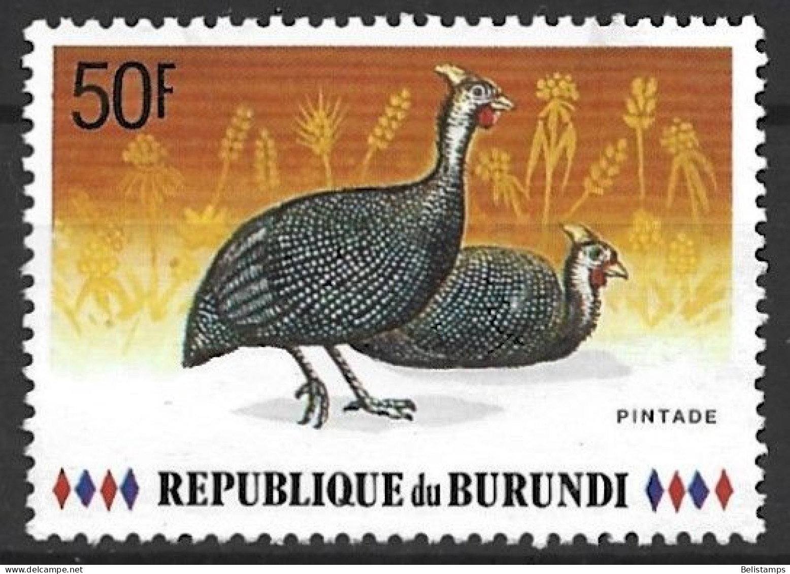 Burundi 1991. Scott #665 (U) Fauna, Guinea Fowl - Gebruikt