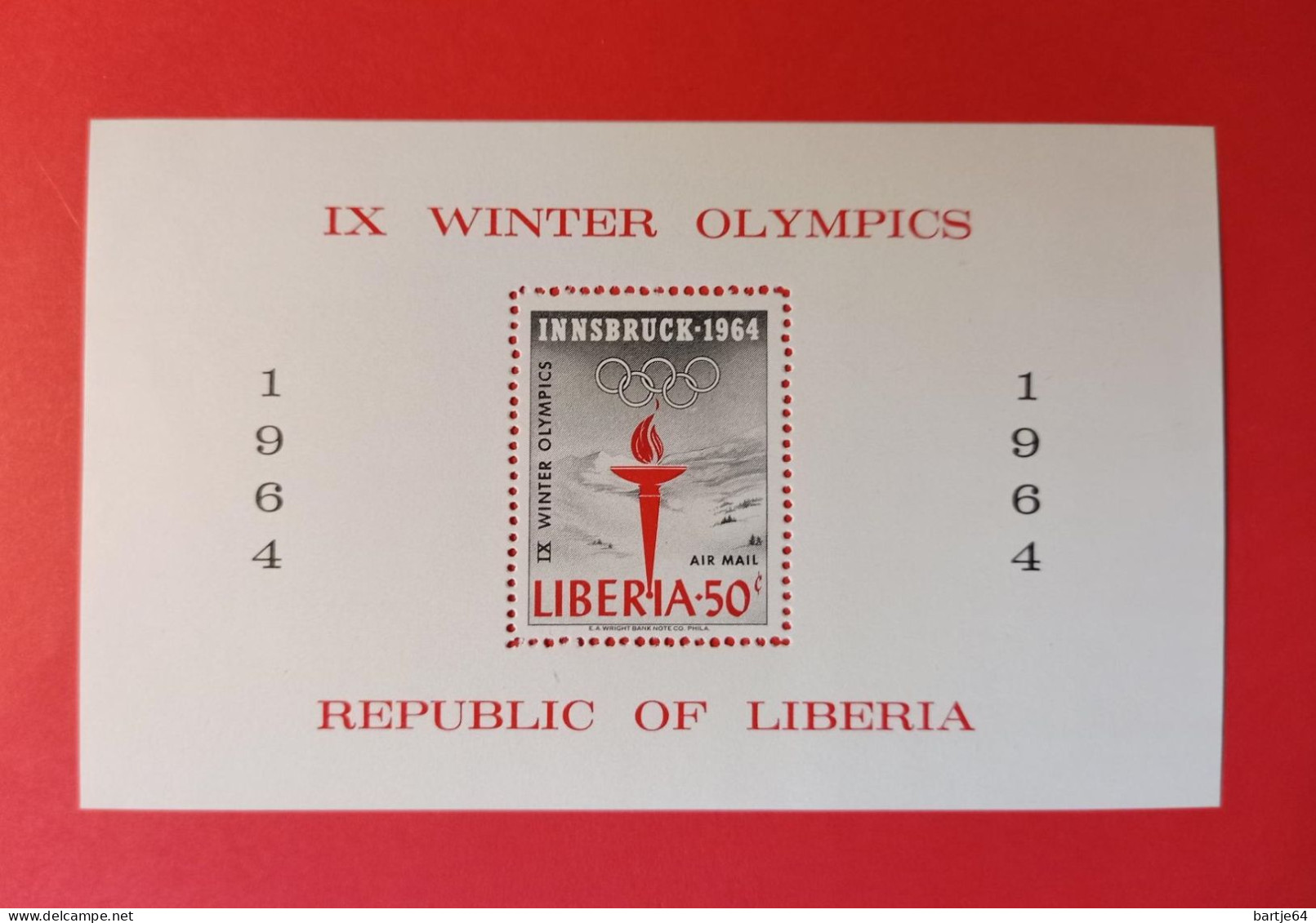 1964 Liberia - Blok Postfris - Hiver 1964: Innsbruck