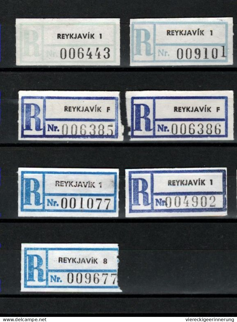 ! 2 Briefe + 29 R-Zettel Aus Island, Iceland, Reykjavik, Einschreibzettel, Reco Label - Autres & Non Classés
