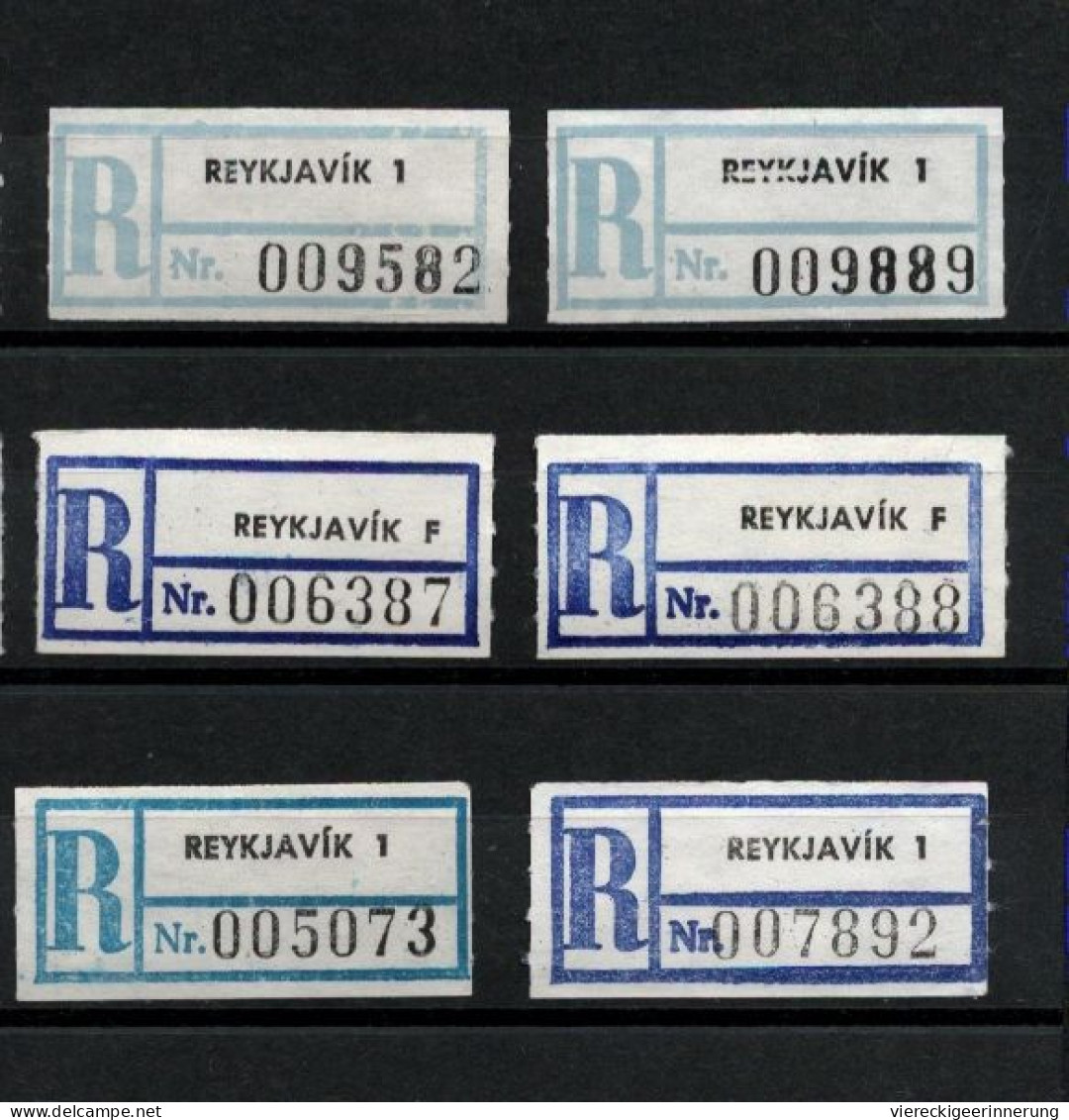 ! 2 Briefe + 29 R-Zettel Aus Island, Iceland, Reykjavik, Einschreibzettel, Reco Label - Altri & Non Classificati