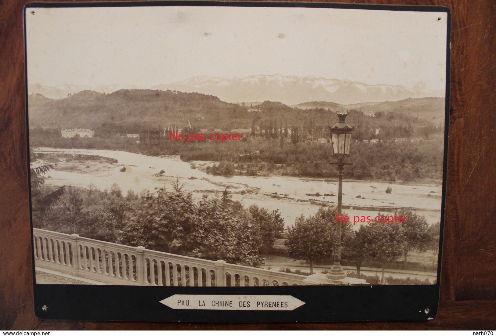 Photo 1890's Pau Vue La Chaîne Des Pyrénées France Tirage Albuminé Albumen Print Vintage - Antiche (ante 1900)