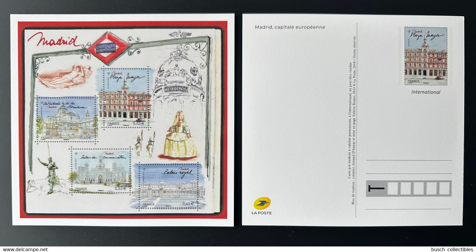 France 2019 Stationery Carte Postale Entier Ganzsache Madrid Capitale Européenne - Pseudo-officiële  Postwaardestukken