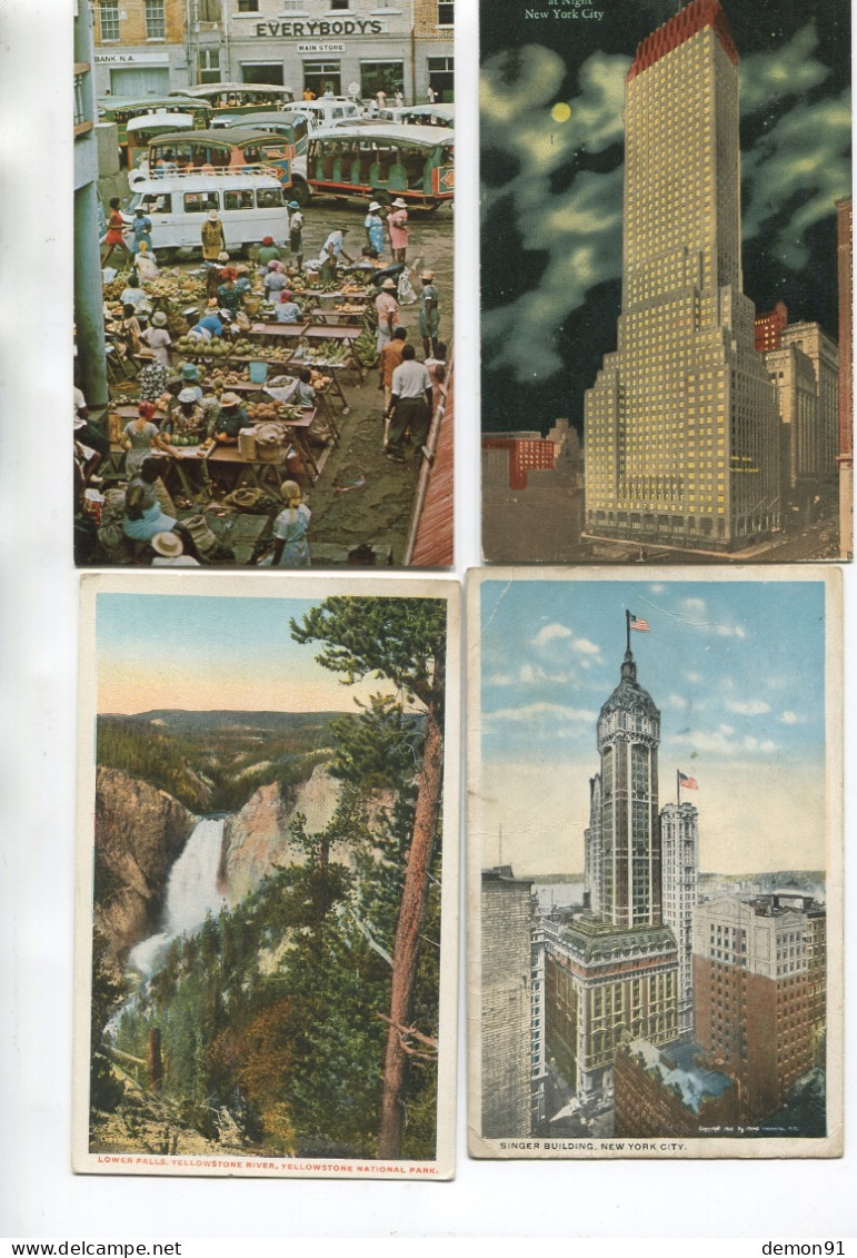 lot de 70 CARTES ENVIRONS = CPA et + CPSM PF et GF des USA - ETATS-UNIS + 2 dépliants - stamps - World Trade Center