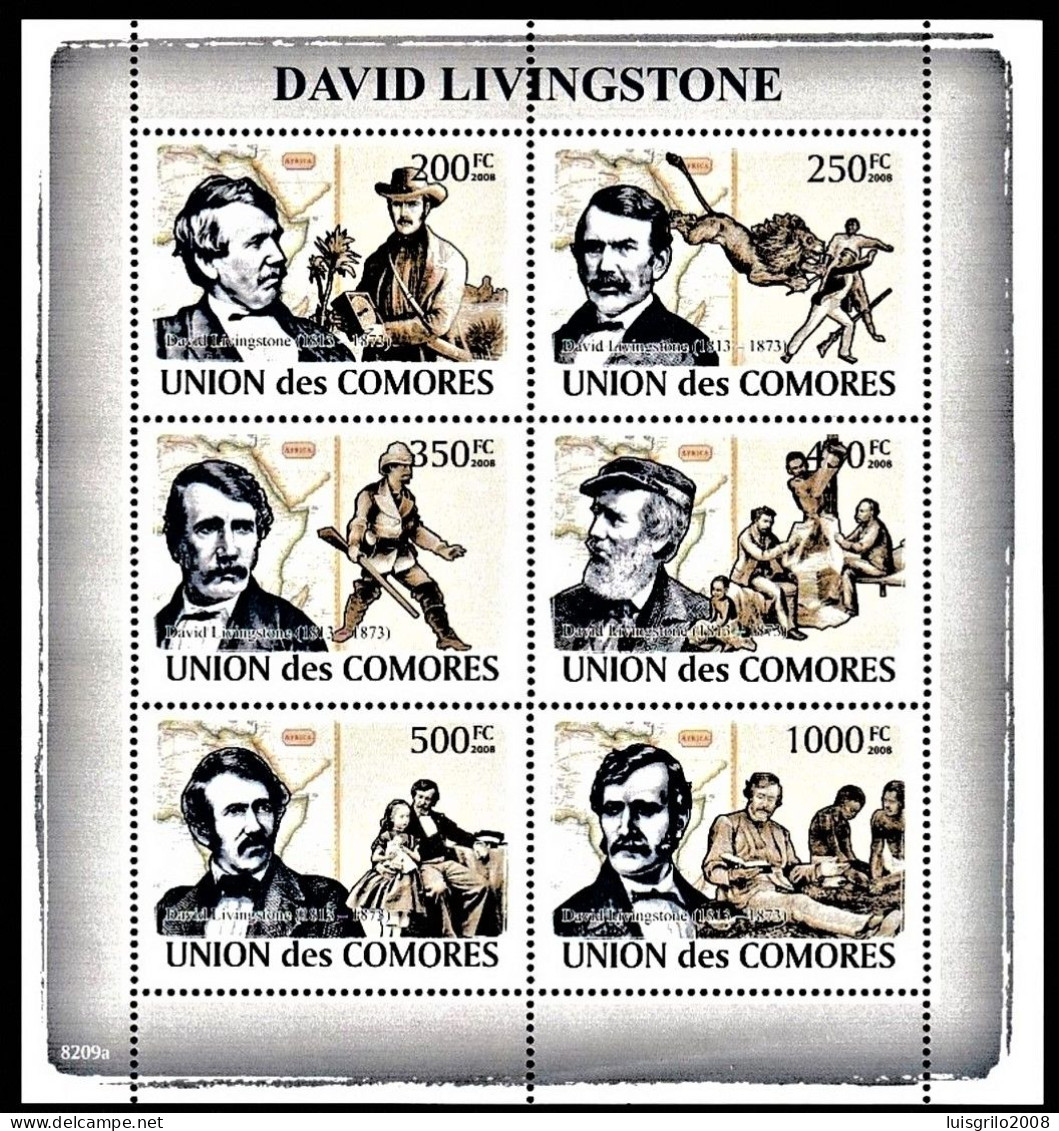 David Livingstone - 1813-1873 -|- Comores, 2008 - MNH . Imperforated - Comores (1975-...)