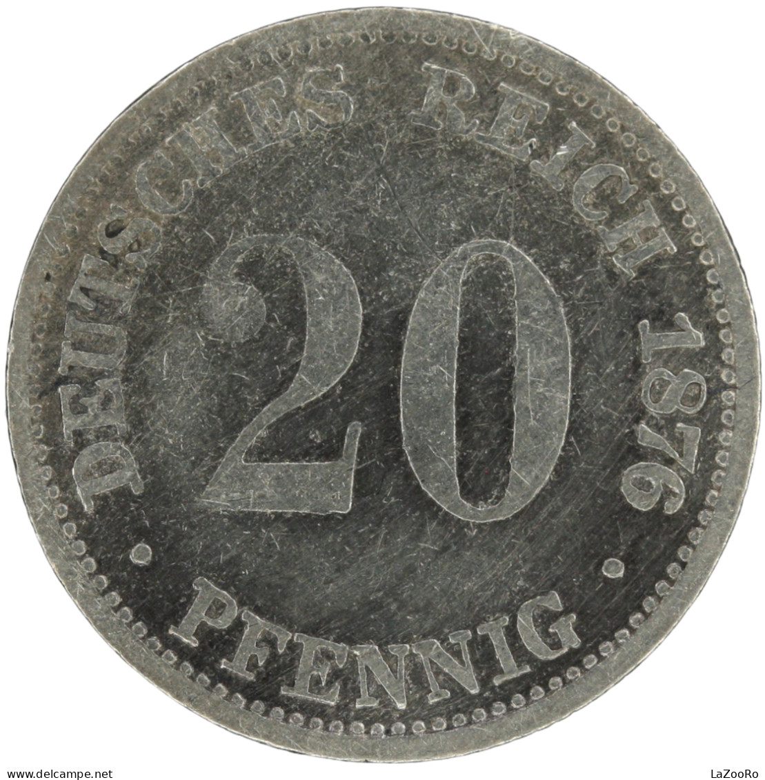 LaZooRo: Germany 20 Pfennig 1876 D VF - Silver - 20 Pfennig