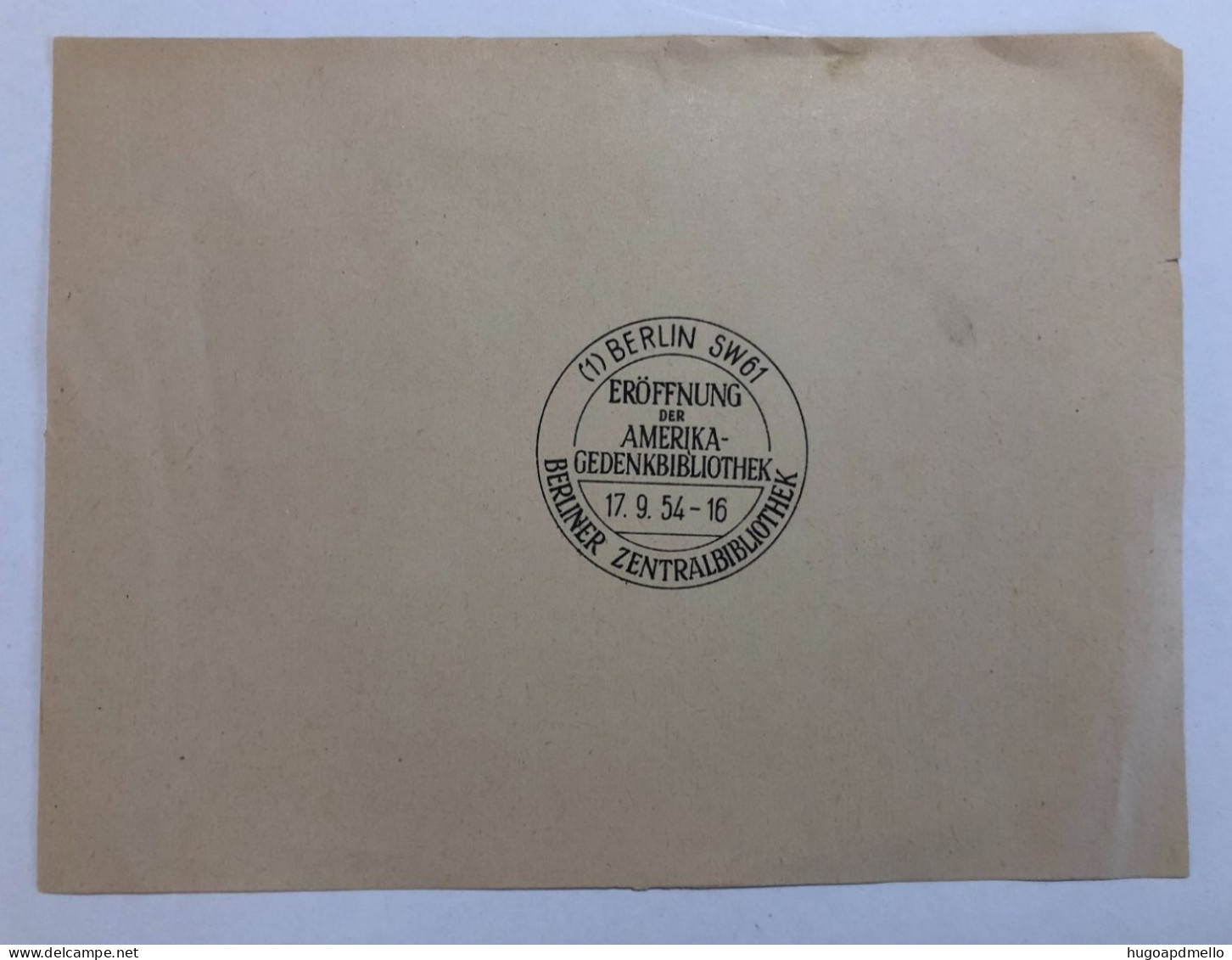 GERMANY , Fragment With Special Postmark « ERÖFFNUNG DER AMERIKA - GEDENBIBLIOTHEK », 1954 - Gebraucht