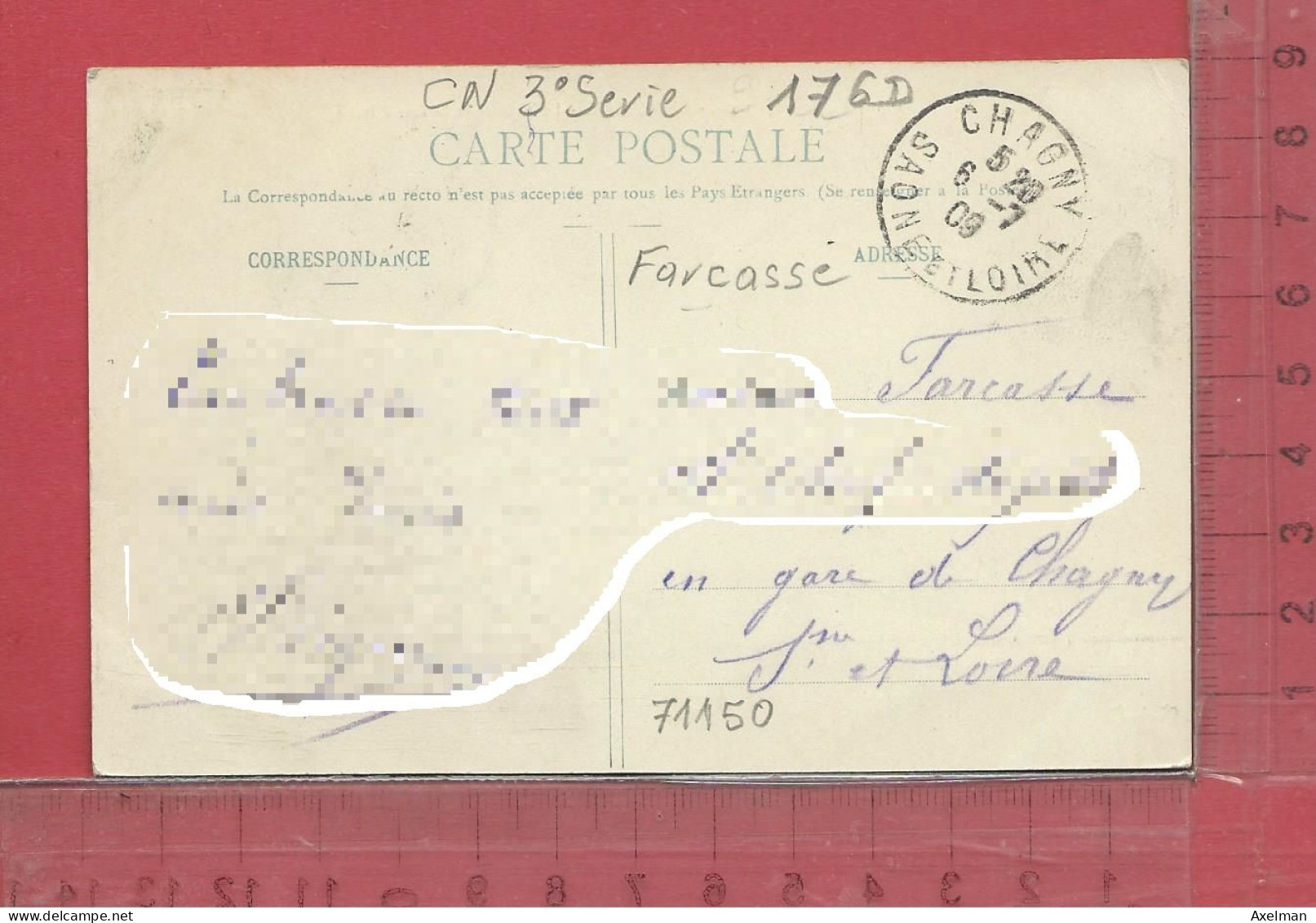 CARTE NOMINATIVE :  FARCASSE ( Dépot De La Gare )  à  71150  Chagny - Genealogy