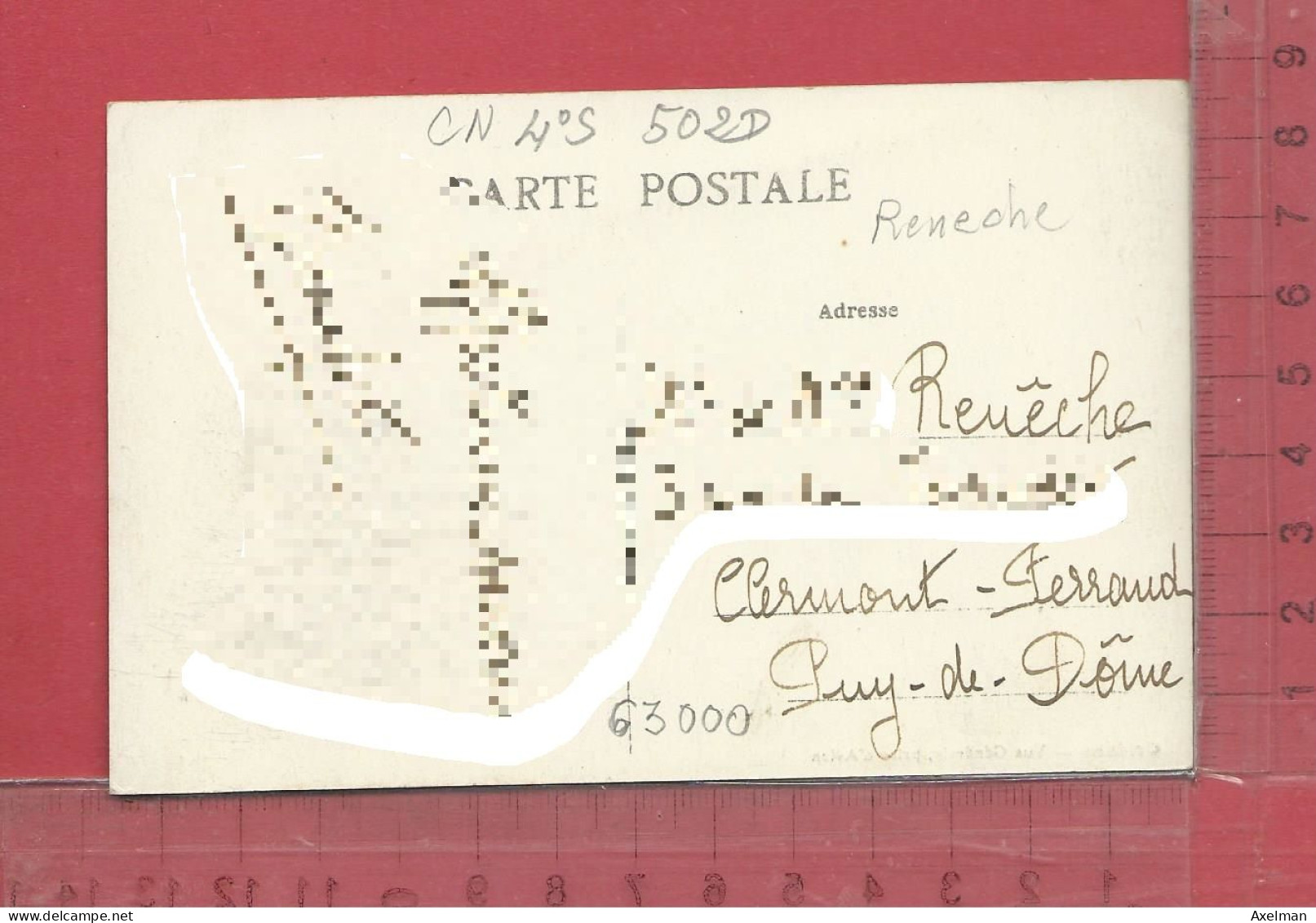 CARTE NOMINATIVE :  RENECHE  à 63000  Clermont-Ferrand - Genealogy