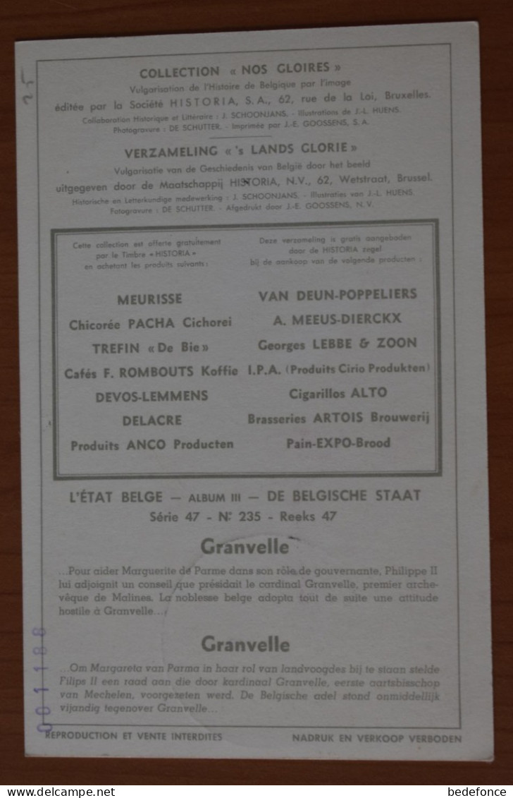 Belgique - Carte Maximum - Timbre N°1188 - Oblitérée Mechelen 23-7-1961 - Cardinal De Granvelle - Pas Circulé - 1961-1970