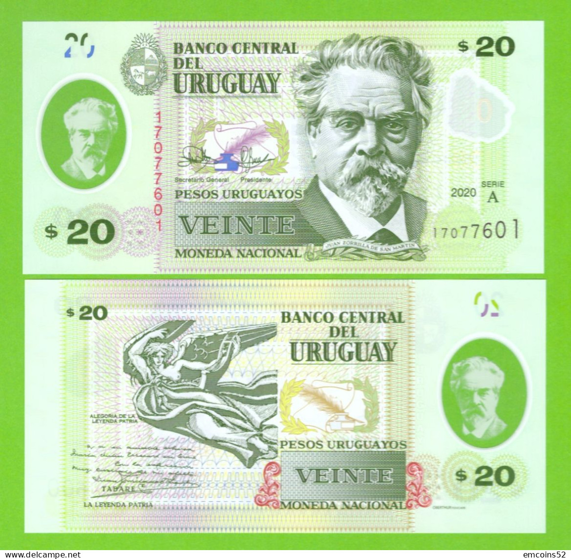 URUGUAY 20 PESOS 2020 P-W101(1) UNC - Uruguay