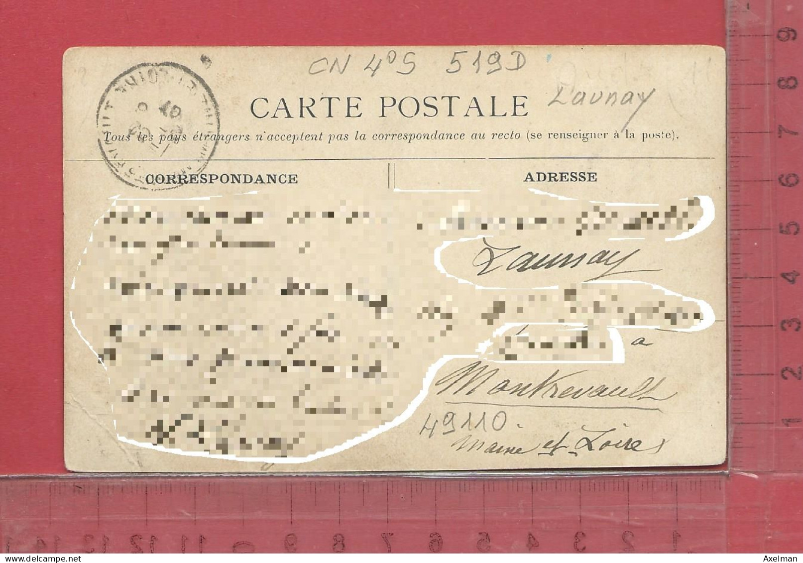 CARTE NOMINATIVE :  LAUNAY  ( Peintre )  à  49110  Montrevault-sur-Èvre - Genealogie