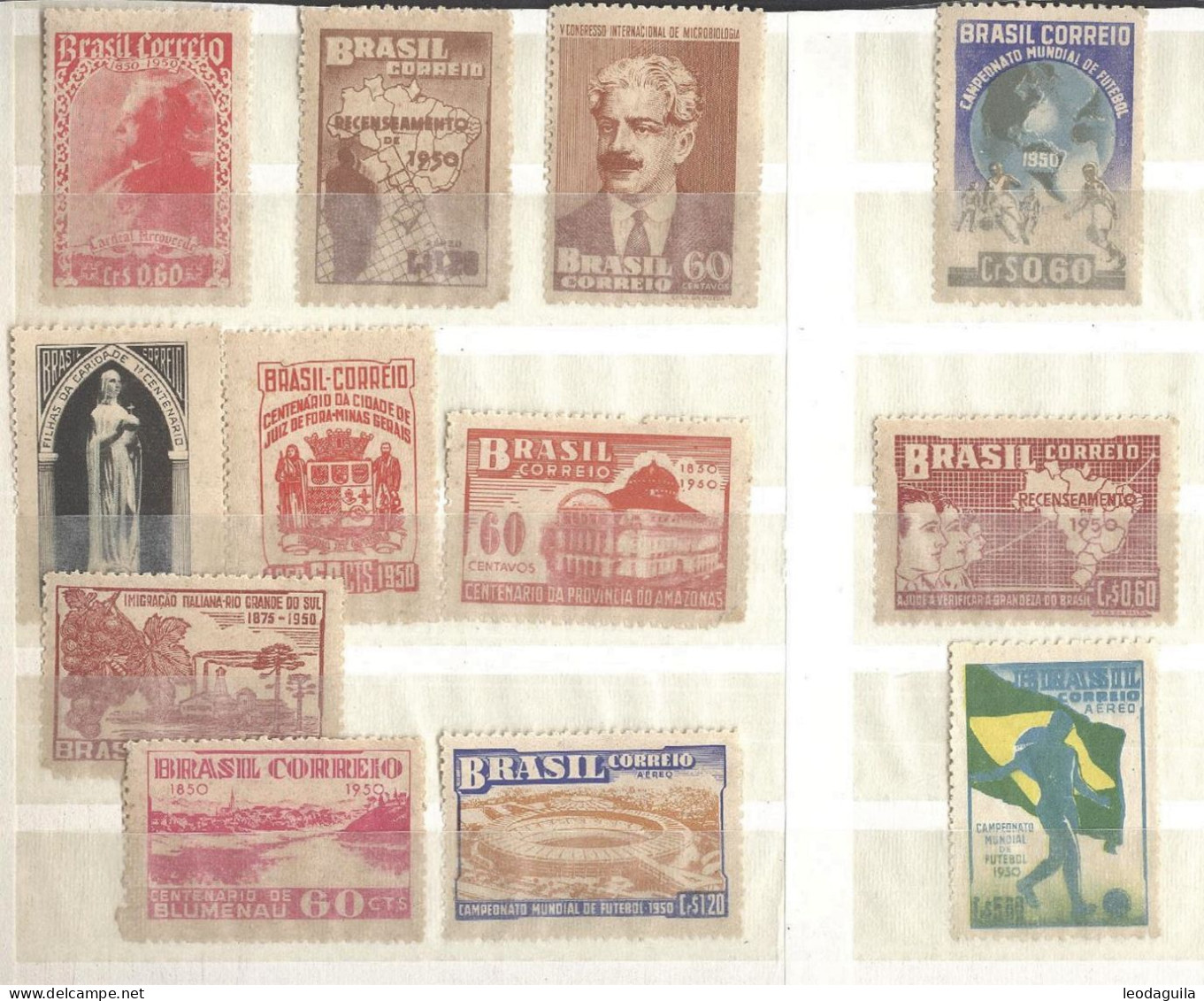 BRAZIL 1950   FULL YEAR COLLECTION  - 12 UNUSED COMMEMORATIVES STAMPS - Annate Complete