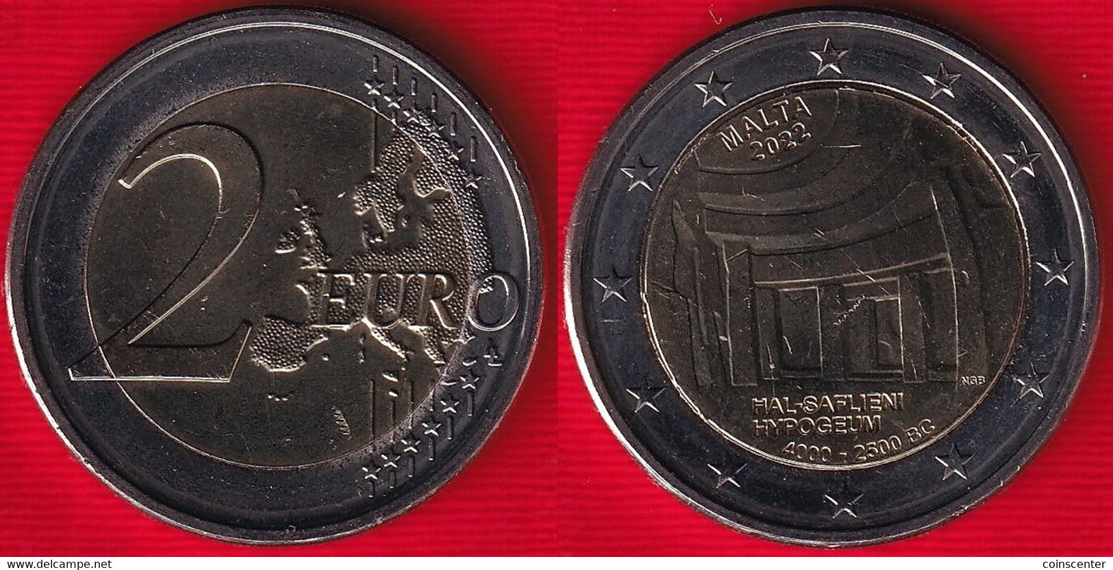 Malta 2 Euro 2022 "Hypogeum Of Hal Saflieni" BiMetallic UNC - Malte