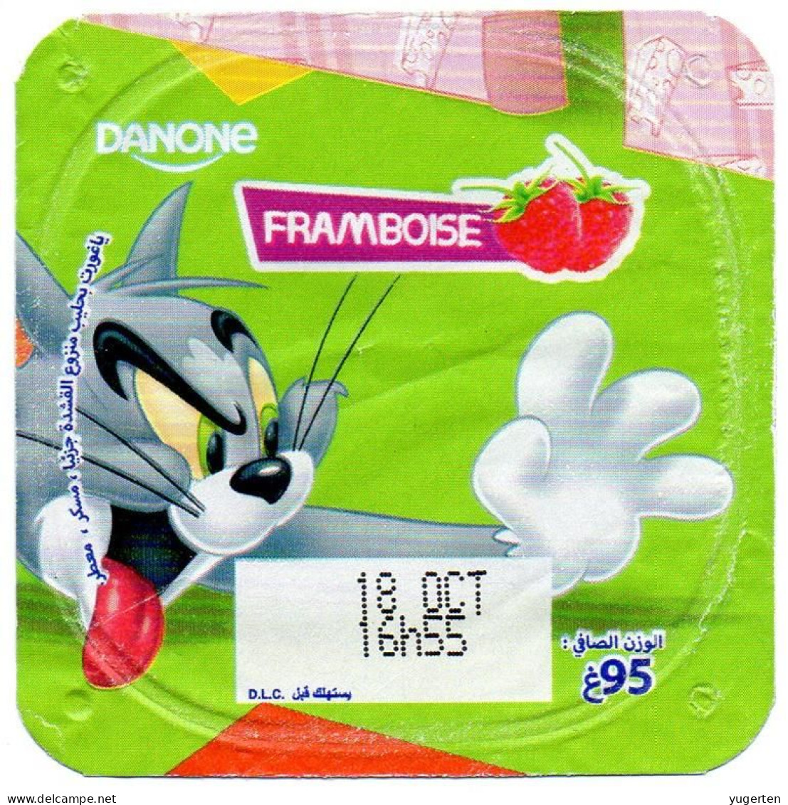 Label Opercule Cover Yaourt Yogurt " Danone " Tom & Jerry Disney Apple Pear Pomme Poire Yoghourt Yahourt Yogourt - Coperchietti Di Panna Per Caffè