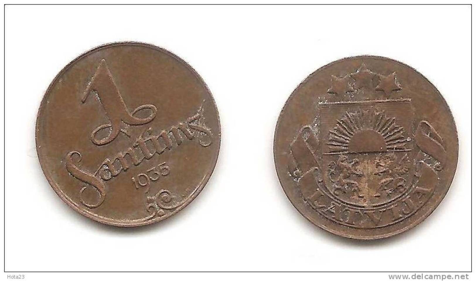 LATVIA 1 SANTIMI  COIN  1935 Y - Latvia