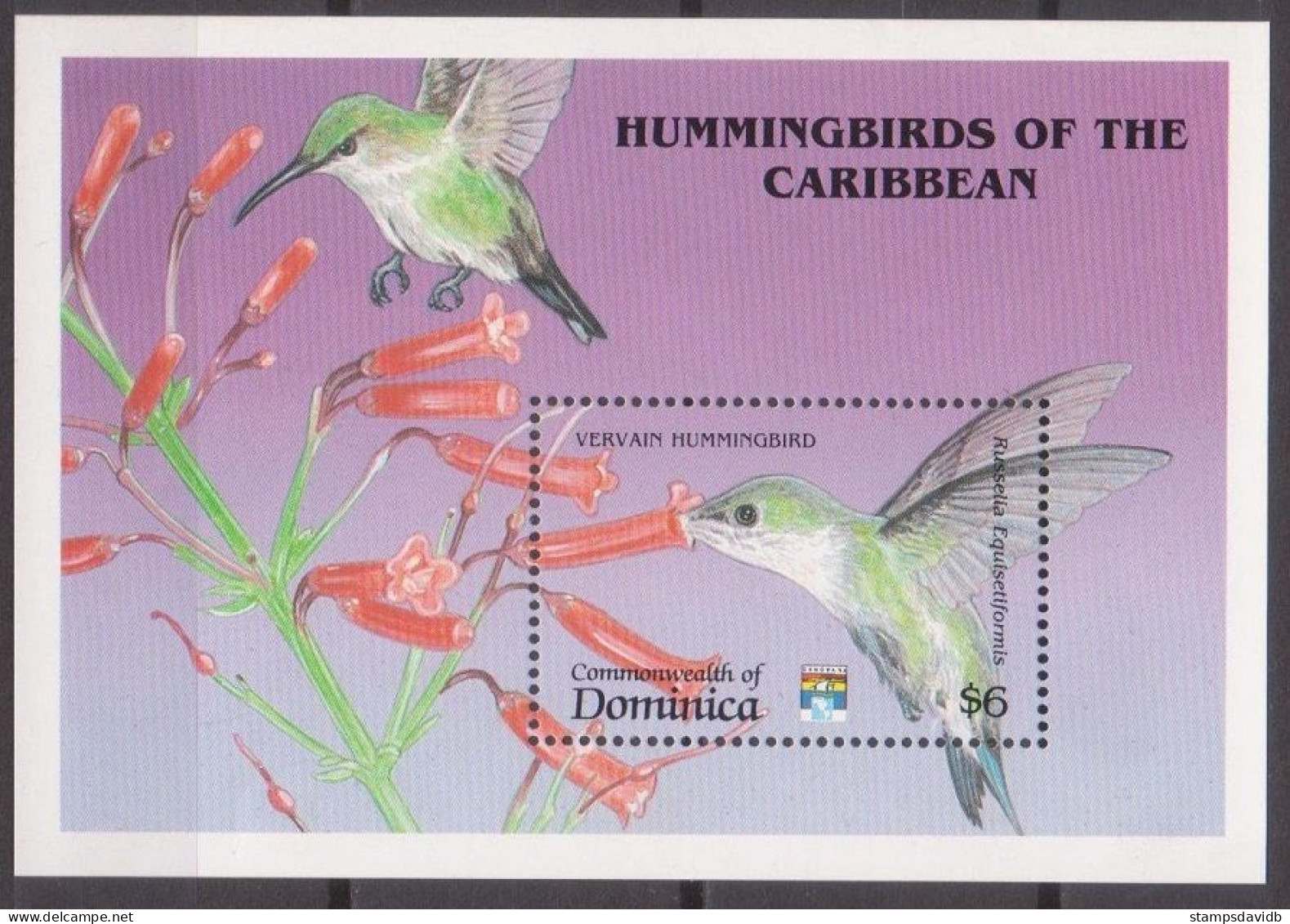 1992 Dominica 1541/B211 Genova '92, Hummingbirds 8,00 € - Colibris