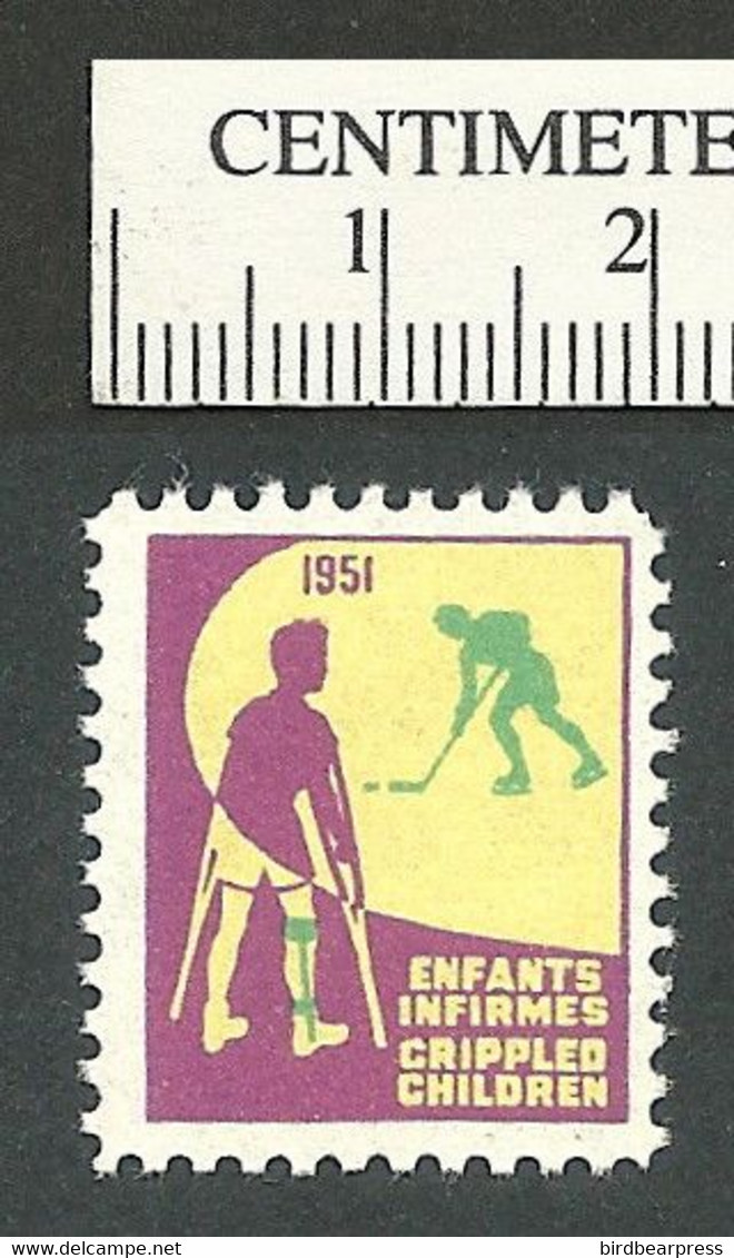 B67-25 CANADA 1951 Crippled Children Easter Seal MNH English & French - Vignette Locali E Private