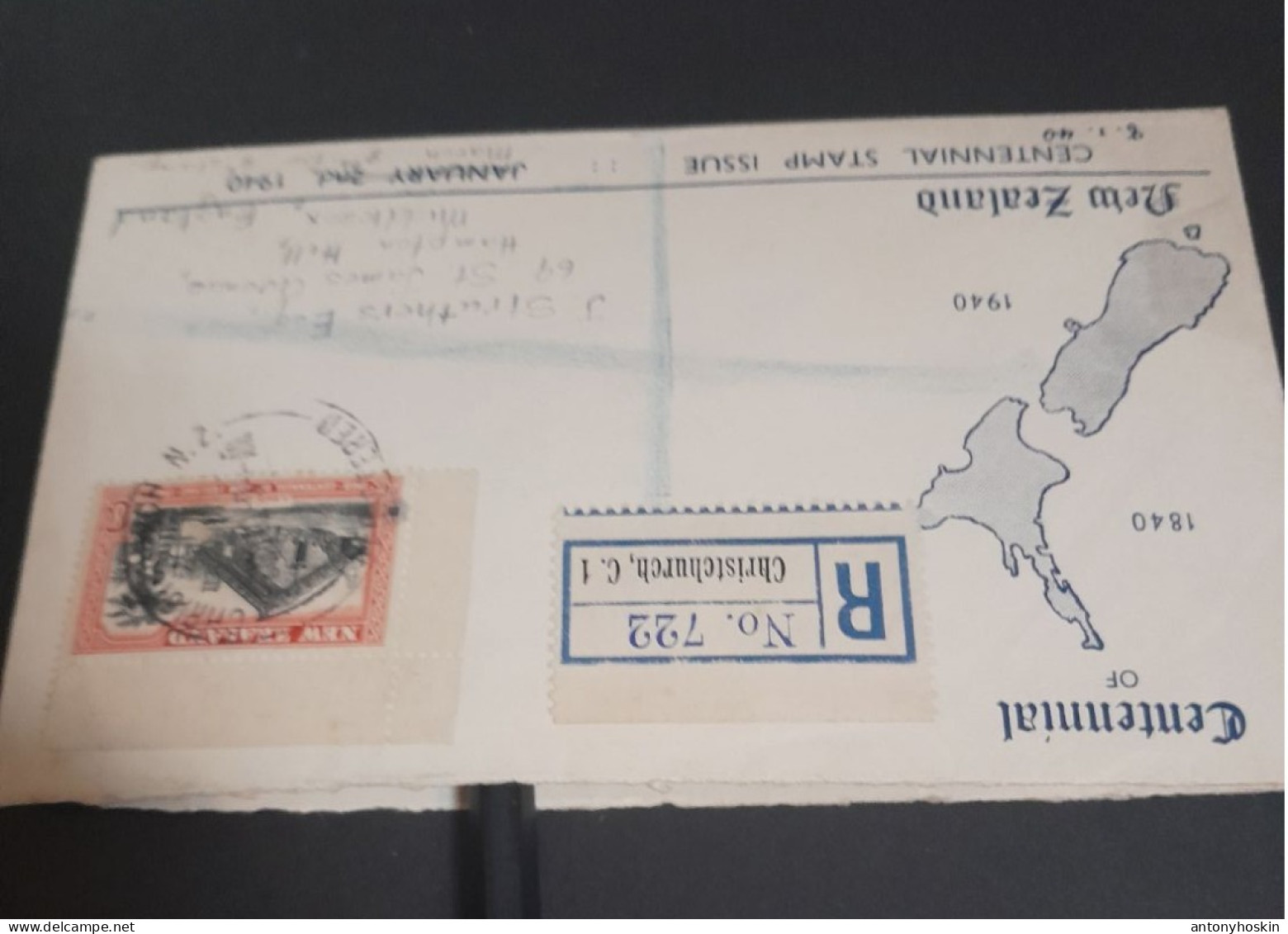 Jan 2 1940 Centennial Stamp Issue.8d Stamp - Brieven En Documenten