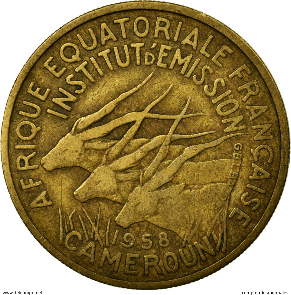 Monnaie, Cameroun, 25 Francs, 1958, TTB, Aluminum-Bronze, KM:12 - Cameroun