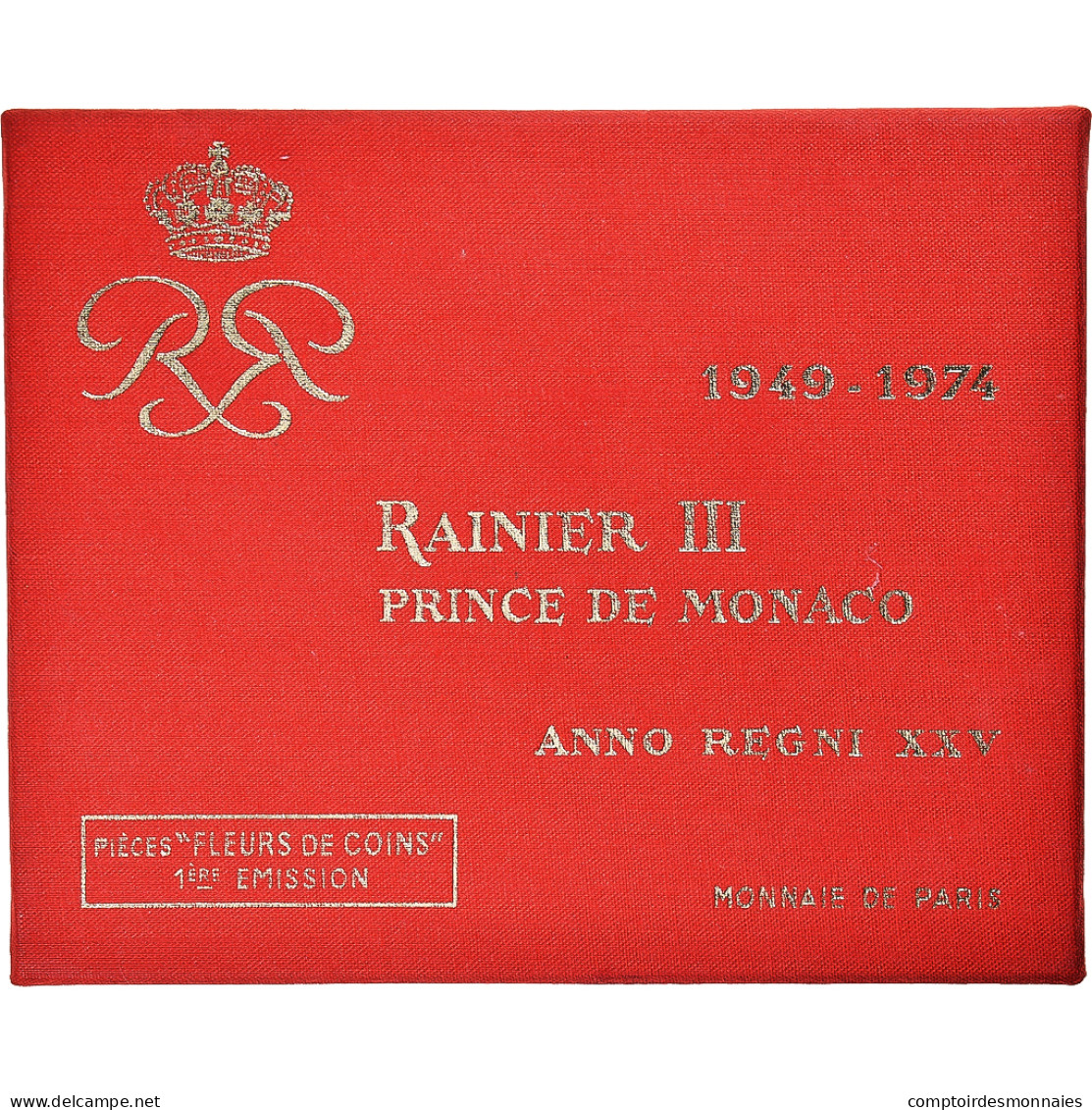 Monnaie, Monaco, Rainier III, 25 Années De Règne, 10 C. à 50 Frs., 1974 - 1960-2001 Nouveaux Francs