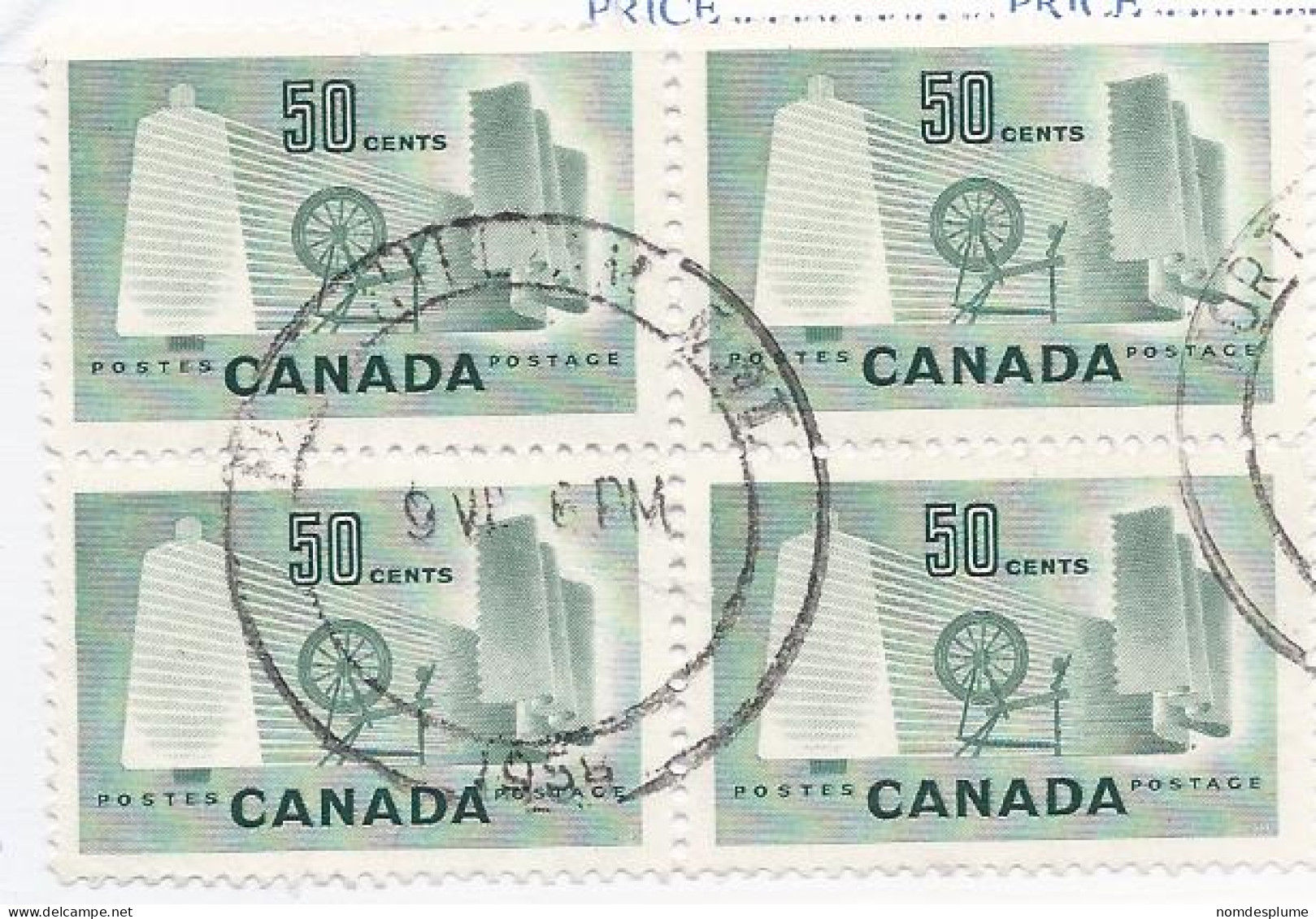 19249) Canada 1953  Block Ontario Closed Post Office Postmark Cancel - Gebruikt