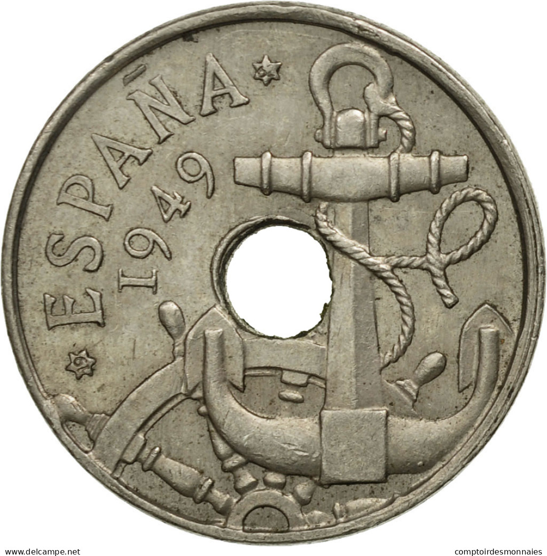 Monnaie, Espagne, Francisco Franco, Caudillo, 50 Centimos, 1949, TTB - 50 Centimos