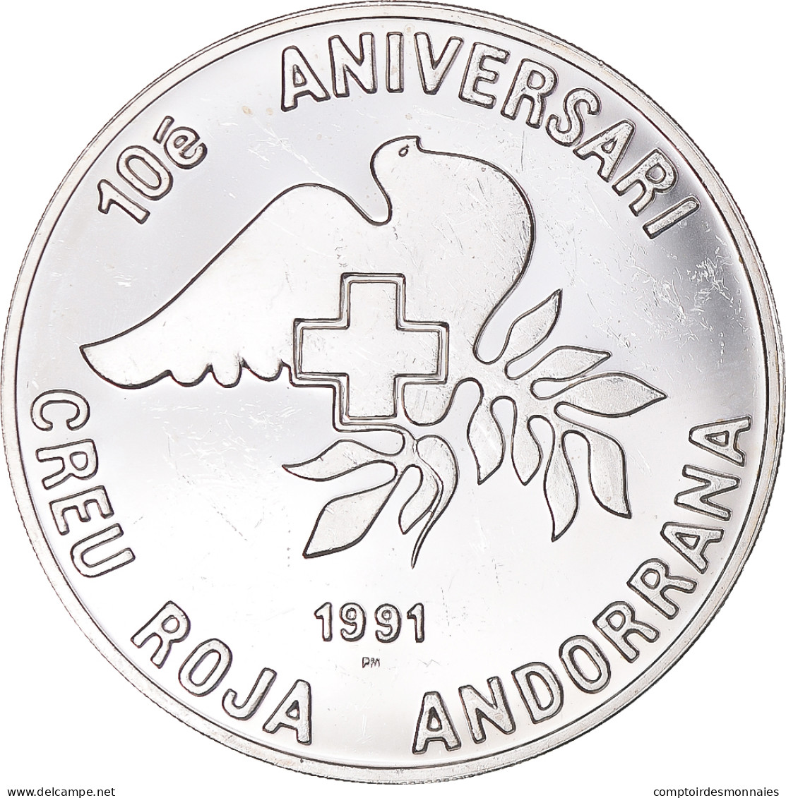 Monnaie, Andorre, 25 Diners, 1991, SUP, Argent, KM:65 - Andorra