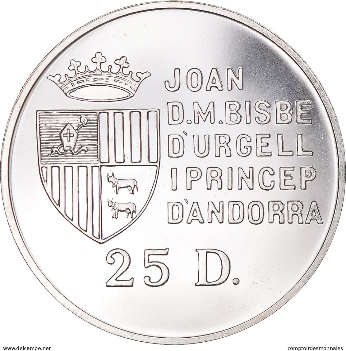 Monnaie, Andorre, 25 Diners, 1991, SUP, Argent, KM:65 - Andorre