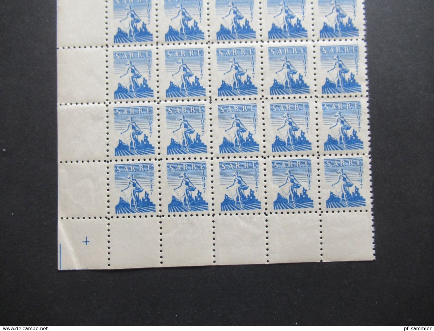 Saargebiet / Sarre 1947 Säerin / Privatpost / Private Marke ?! Im Postfrischen 50er Bogenteil / Halber Bogen!! ** - Unused Stamps