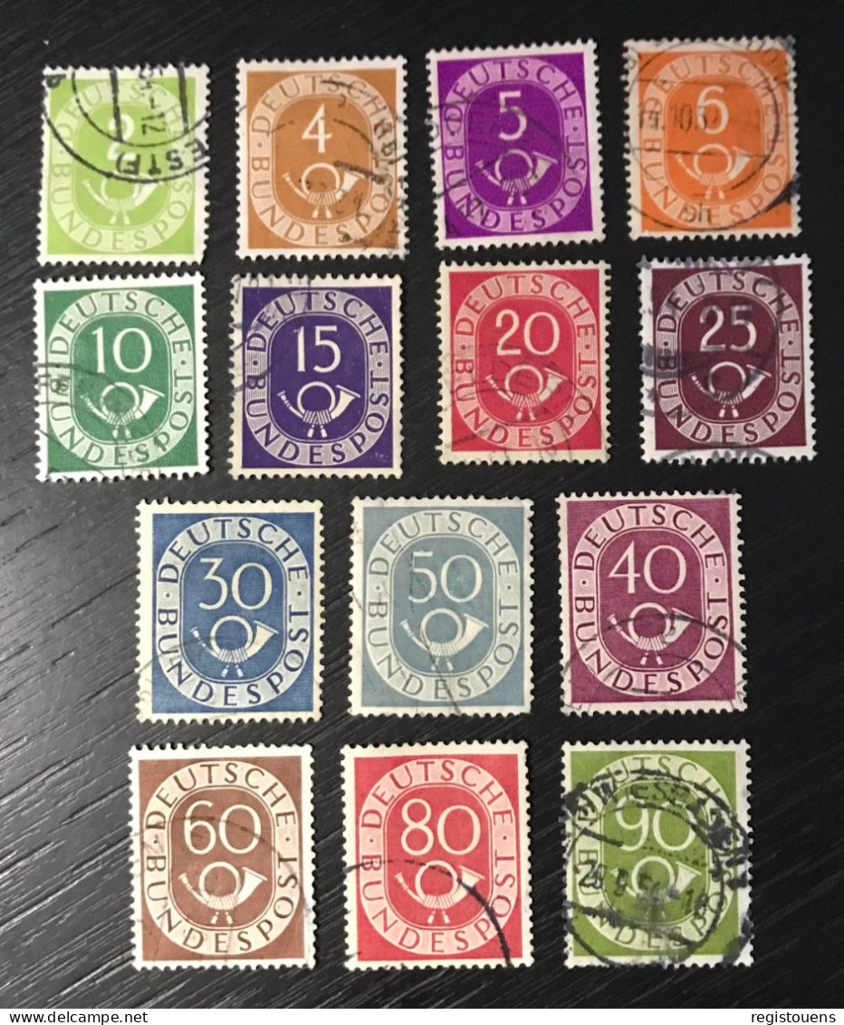 Lot De 14 Timbres Oblitérés Allemagne 1951 - Gebraucht