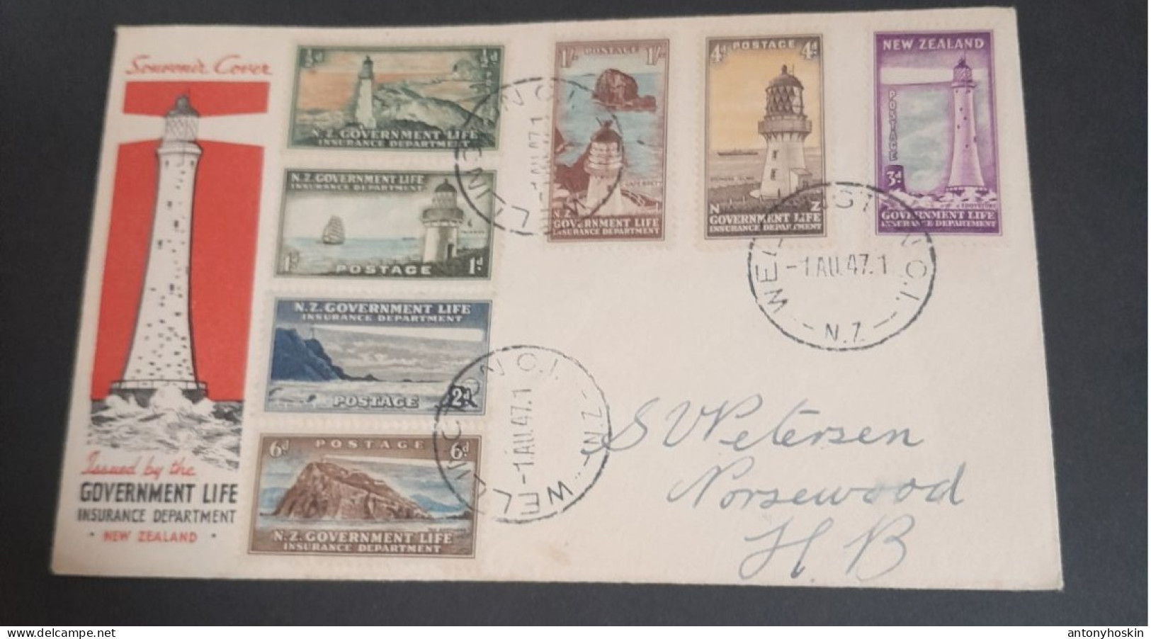 1 Aug 1947 Govt Life Insurance Dept Souvenir Cover - Briefe U. Dokumente