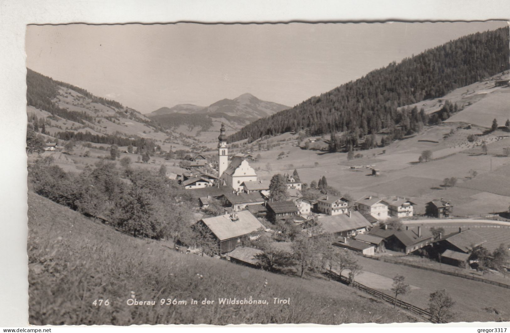 D2435) OBERAU - In Der Wildschönau - Häuser Kirche S/W ALT - Wildschönau