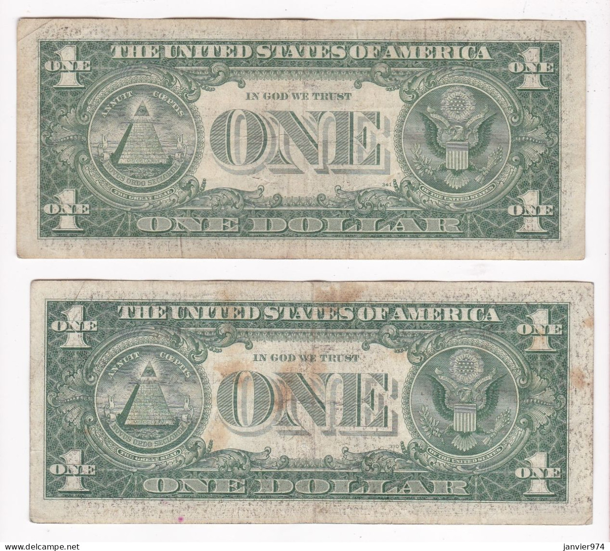 2 Billets De 1 Dollar 1957 Série A, Circulés - Silver Certificates – Títulos Plata (1928-1957)