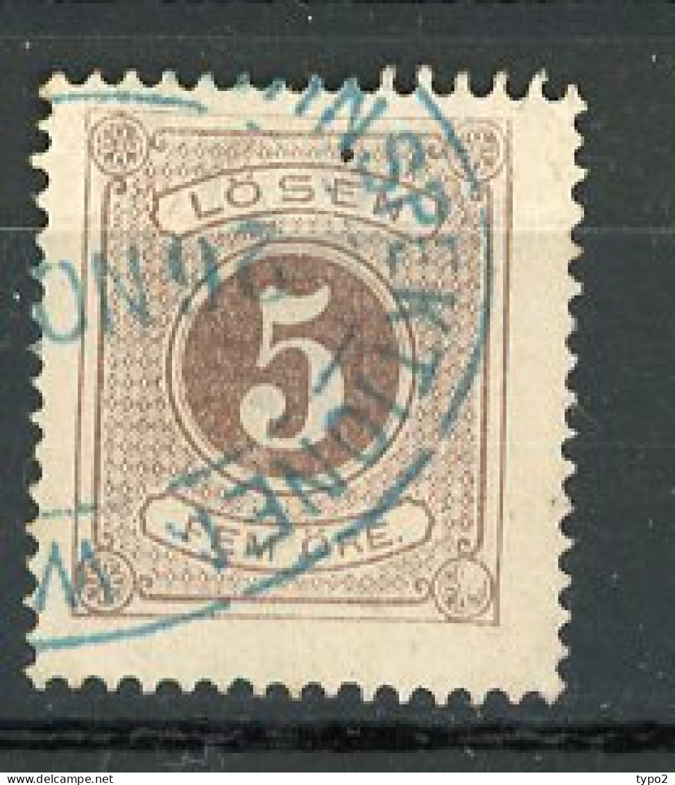 SUE TAXE Yv. N° 3 Dent. 14  (o)  5 ö Brun Cachet Bleu  Cote  40 Euro BE R 2 Scans - Impuestos