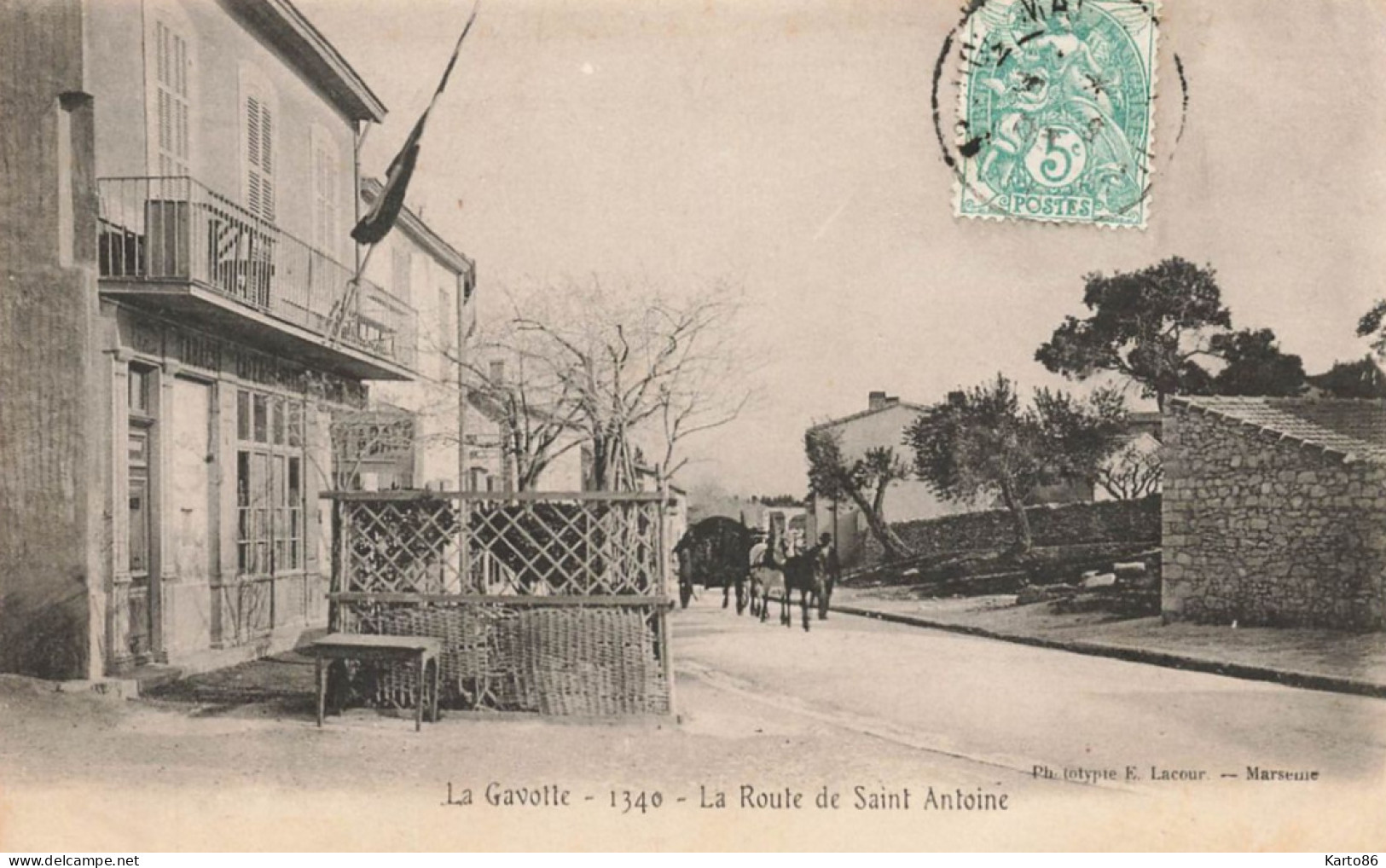 St Antoine , Marseille 15ème * 1903 * La Gavotte * Débit De Tabac Tabacs TABAC Café * La Route * Villageois - Quartiers Nord, Le Merlan, Saint Antoine