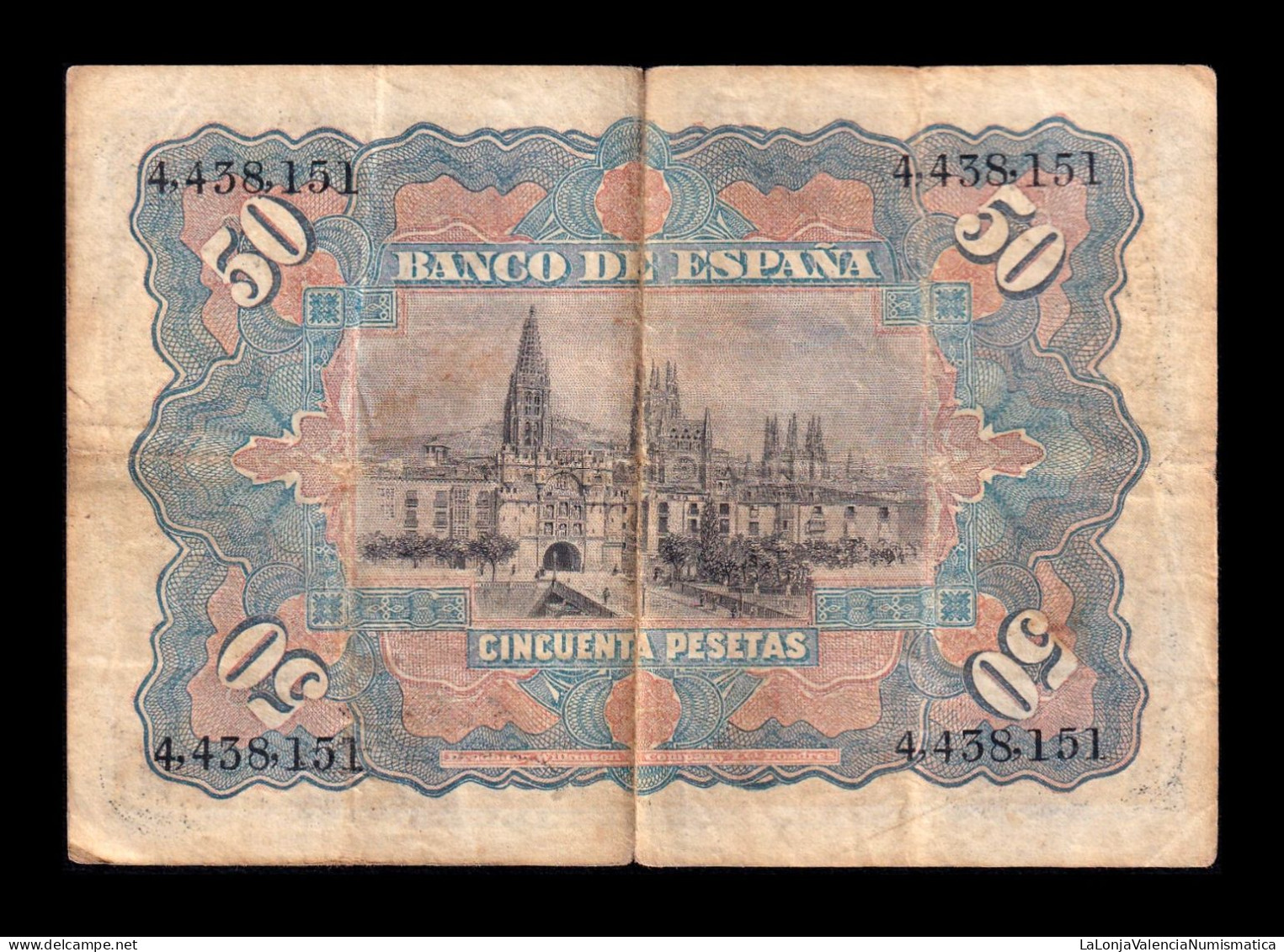 España Spain 50 Pesetas Alegorías 1907 Pick 63a Mbc Vf - 50 Pesetas