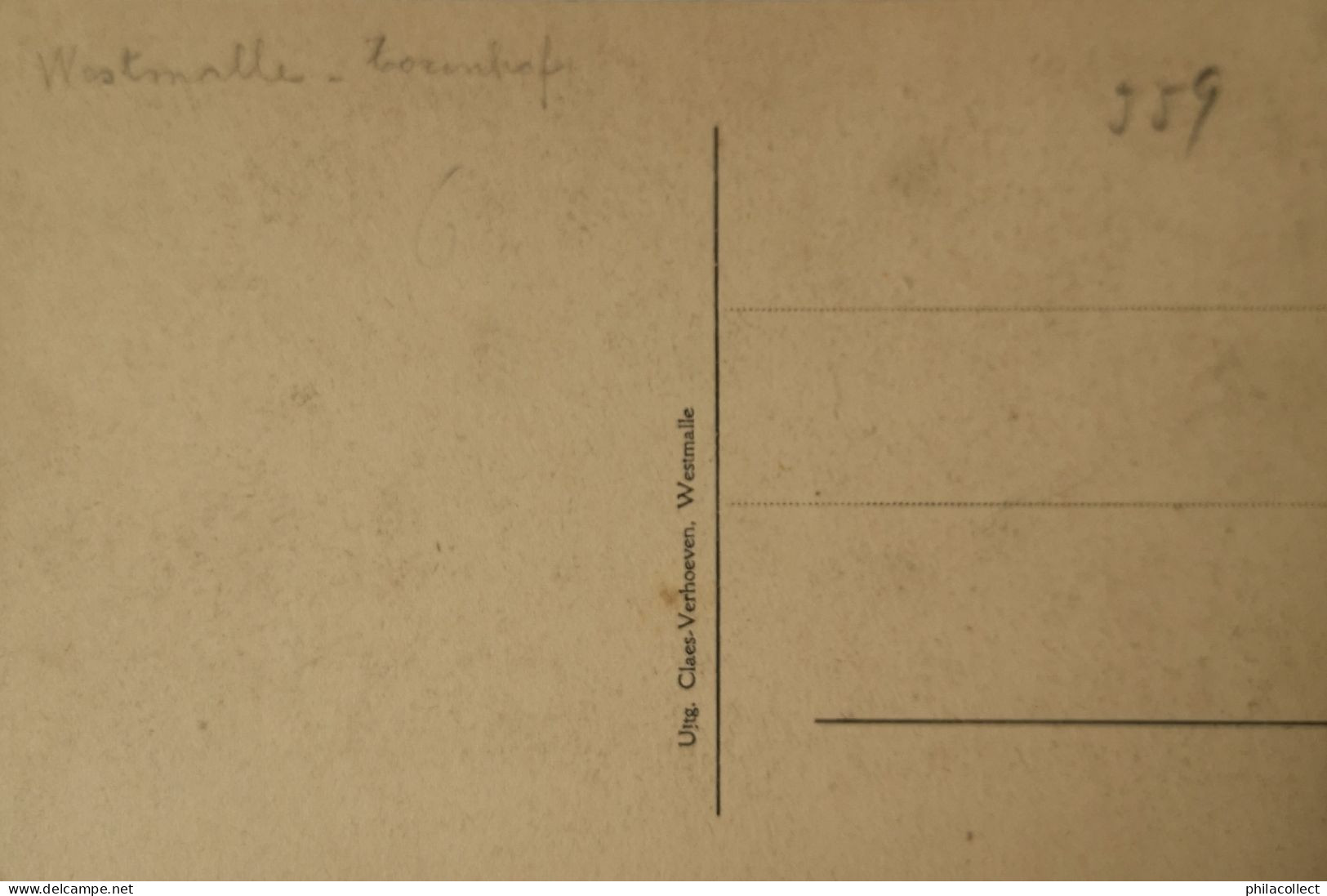 Adreszijde Staat Westmalle? Naam Op Kaart Weggehaald Zie Afb. 19?? Uitg. Claes - Verhoeven Westmalle - Wasseiges