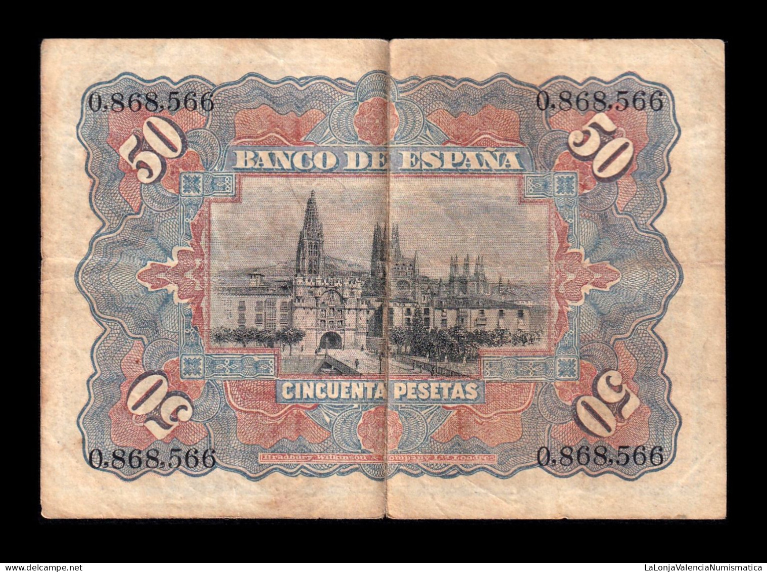 España Spain 50 Pesetas Alegorías 1907 Pick 63a Mbc Vf - 50 Peseten