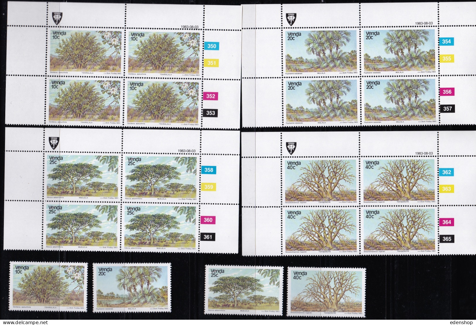 !983 SOUTH AFRICA VENDA SPECIAL OFFER, ALL 16 MNH Stamps,17 Control Blocks,4 FDCs,4 First Day sheets,16 cancelled pairs