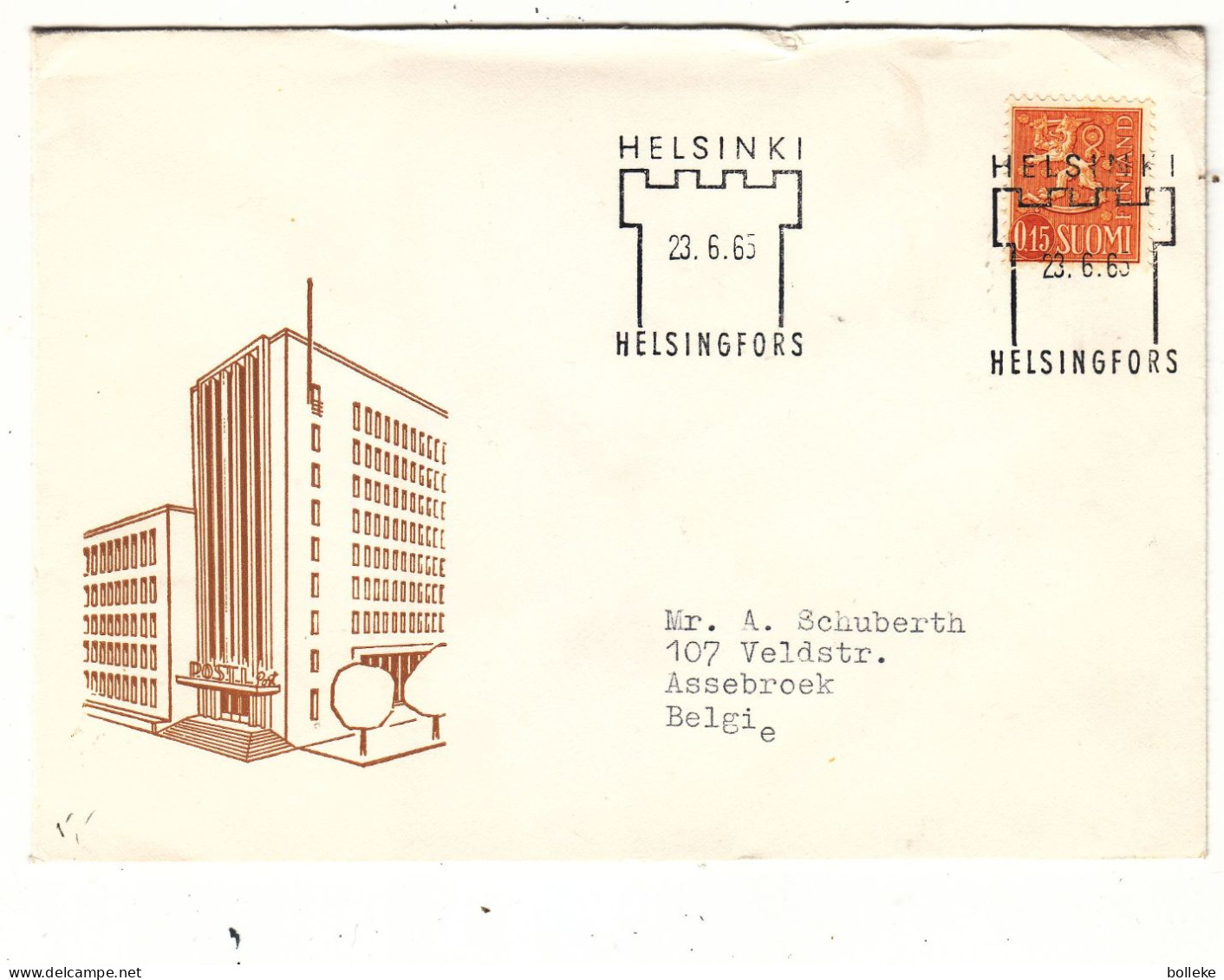 Finlande - Lettre De 1965 - Oblit Helsinki - - Brieven En Documenten