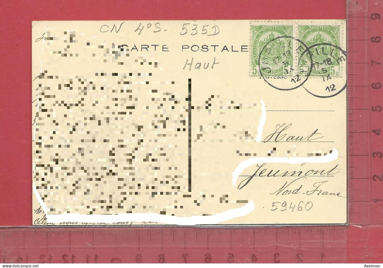 CARTE NOMINATIVE :  HAUT  à  59460  Jeumont - Genealogy